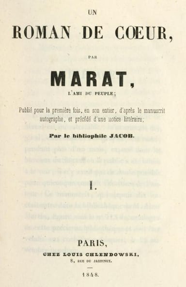 Copertina di Les aventures du jeune Comte Potowski, Vol. 1 (of 2) / Un roman de coeur par Marat, l'ami du peuple, di Jean Paul Marat