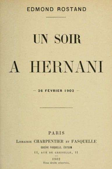 Capa de Un soir à Hernani, 26 février 1902, de Edmond Rostand
