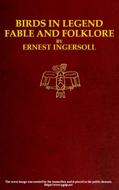 Portada de Birds in Legend, Fable and Folklore, de Ernest Ingersoll