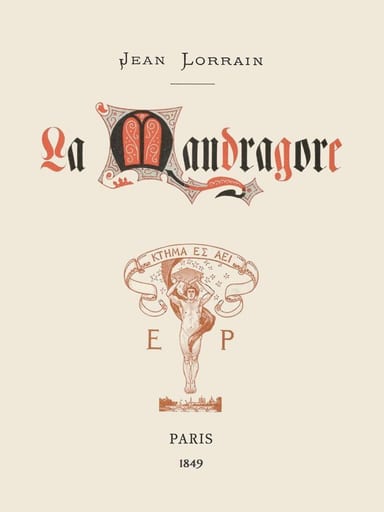 Copertina di La mandragore, di Jean Lorrain