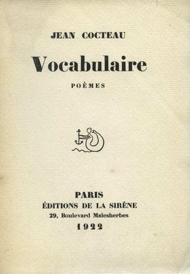 Cover of Vocabulaire, Poèmes by Jean Cocteau