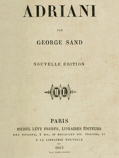 Copertina di Adriani, di George Sand