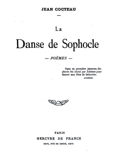 Copertina di La Danse de Sophocle: Poèmes, di Jean Cocteau