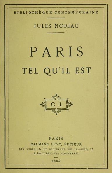 Copertina di Paris tel qu'il est, di Jules Noriac