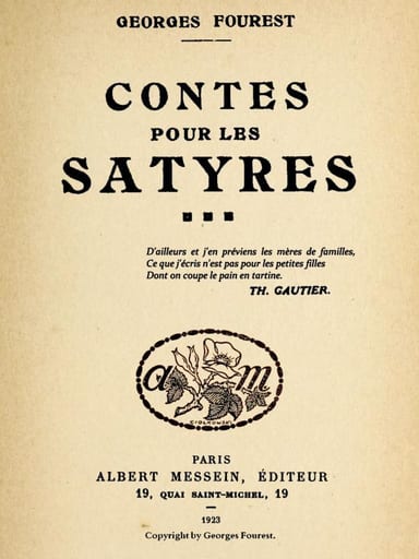 Copertina di Contes pour les satyres, di Georges Fourest