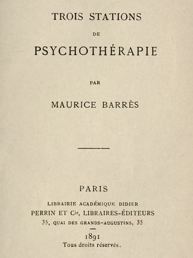Cover of Trois Stations de psychothérapie by Maurice Barrès