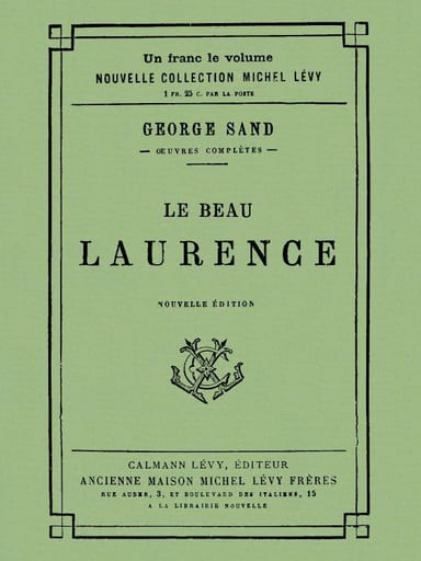 Portada de Le beau Laurence, de George Sand