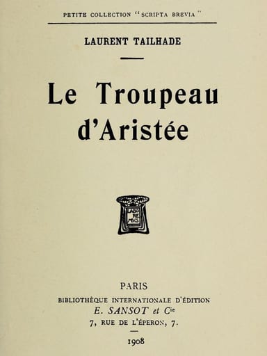 Copertina di Le Troupeau d'Aristée, di Laurent Tailhade