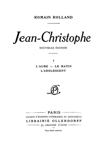 Portada de Jean-Christophe Volume 1 / L'Aube, Le Matin, L'Adolescent, de Romain Rolland