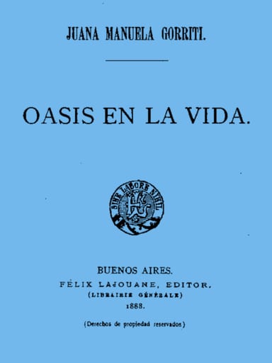 Portada de Oasis en la vida, de Juana Manuela Gorriti