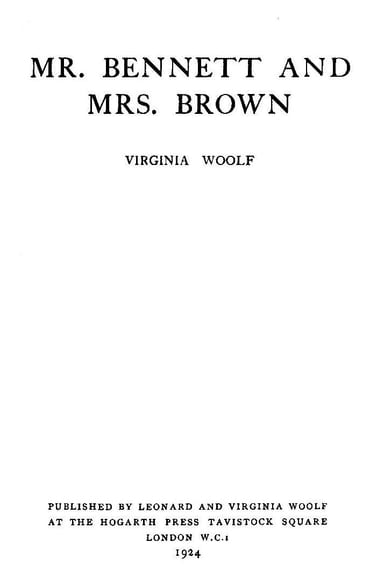 Copertina di Mr. Bennett and Mrs. Brown, di Virginia Woolf