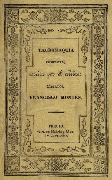Couverture de Tauromaquia completa, ó sea, El arte de torear en plaza par Francisco Montes