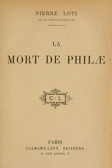 Copertina di La mort de Philæ, di Pierre Loti