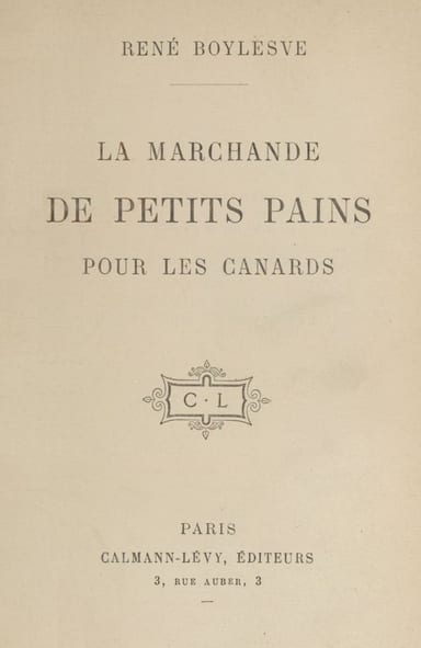 Copertina di La marchande de petits pains pour les canards, di René Boylesve