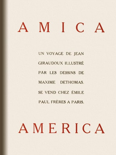 Copertina di Amica America, di Jean Giraudoux