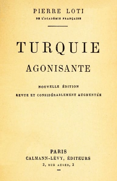 Couverture de Turquie agonisante par Pierre Loti