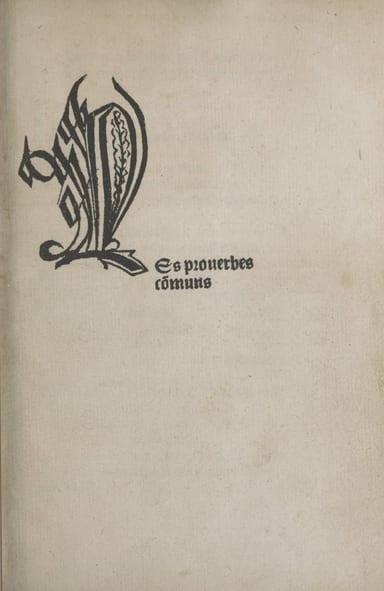 Portada de Les proverbes communs, de Jean de La Véprie