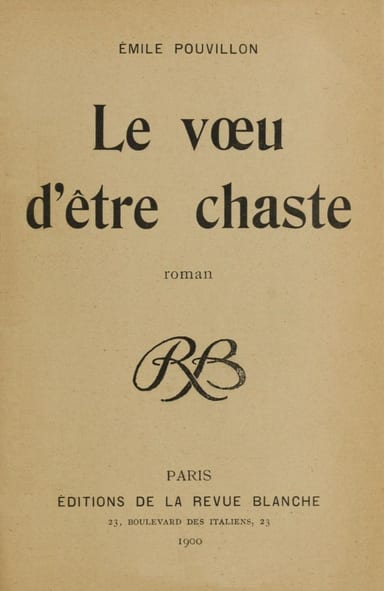 Portada de Le vœu d'être chaste: roman, de Emile Pouvillon