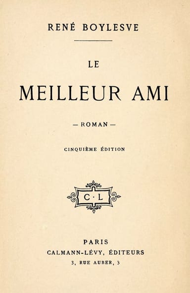 Copertina di Le meilleur ami, di René Boylesve