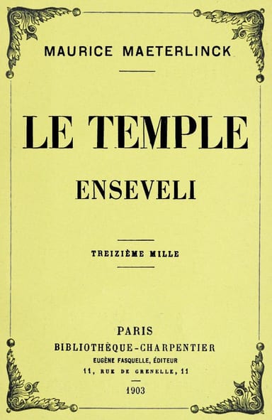 Copertina di Le temple enseveli, di Maurice Maeterlinck