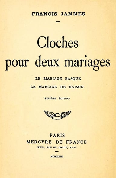 Copertina di Cloches pour deux mariages: le mariage basque; le mariage de raison, di Francis Jammes