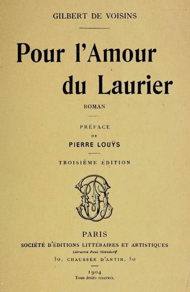 Copertina di Pour l'Amour du Laurier: Roman, di Auguste Gilbert de Voisins