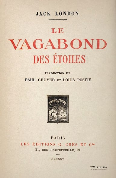 Copertina di Le vagabond des étoiles, di Jack London