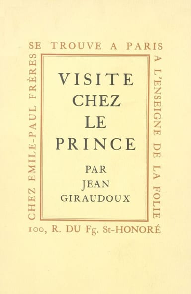Copertina di Visite chez le prince, di Jean Giraudoux