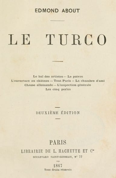 Copertina di Le Turco, di Edmond About