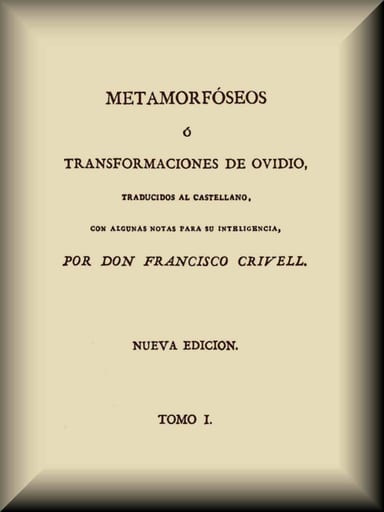 Capa de Metamorfóseos o Transformaciones (1 de 4), de Ovid