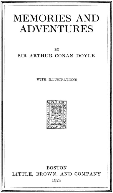 Copertina di Memories and Adventures, di Arthur Conan Doyle
