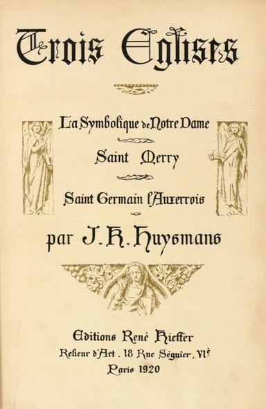Portada de Trois Églises / Eaux-fortes originales de Ch. Jouas, de J.-K. Huysmans
