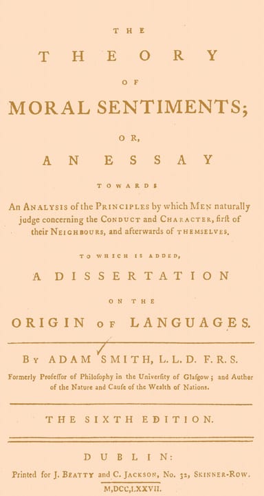Copertina di The Theory of Moral Sentiments / Or, an Essay Towards an Analysis of the Principles by Which Men Naturally Judge Concerning the Conduct and Character, First of Their Neighbours, and Afterwards of Themselves. to Which Is Added, a Dissertation on the Origin of Languages., di Adam Smith