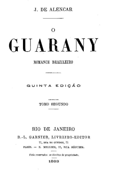 Cover of O Guarany: romance brazileiro, Vol. 2 (of 2) by José Martiniano de Alencar