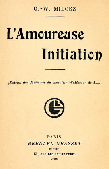 Copertina di L'Amoureuse Initiation, di O. V. de L. Milosz
