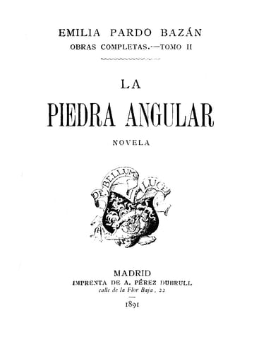 Portada de La piedra angular: novela, de condesa de Emilia Pardo Bazán