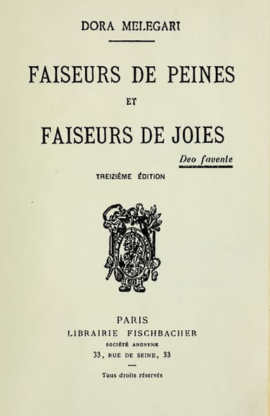 Cover of Faiseurs de peines et faiseurs de joies by Dora Melegari