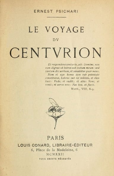 Copertina di Le Voyage du Centurion, di Ernest Psichari