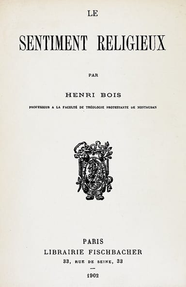 Copertina di Le sentiment religieux, di Henri Bois