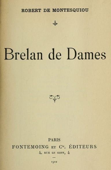 Copertina di Brelan des dames, di comte de Robert Montesquiou-Fézensac