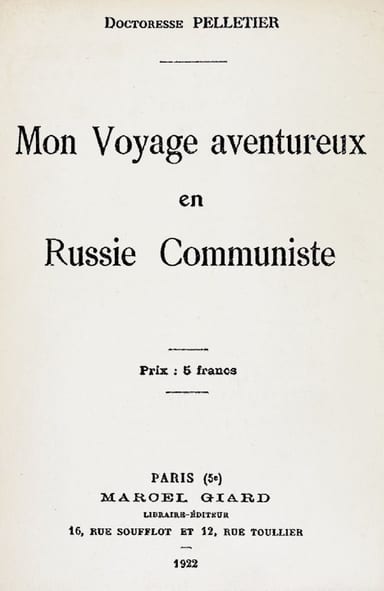 Copertina di Mon voyage aventureux en Russie communiste, di Madeleine Pelletier