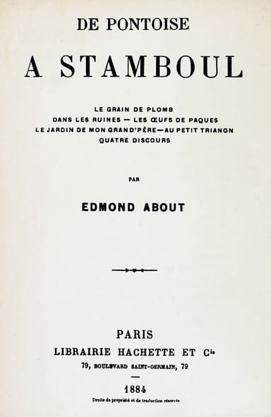 Portada de De Pontoise à Stamboul, de Edmond About