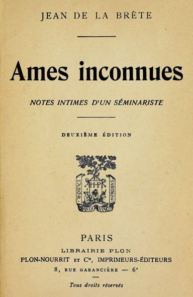 Operculum “Ames inconnues”, auctore Jean de La Brète