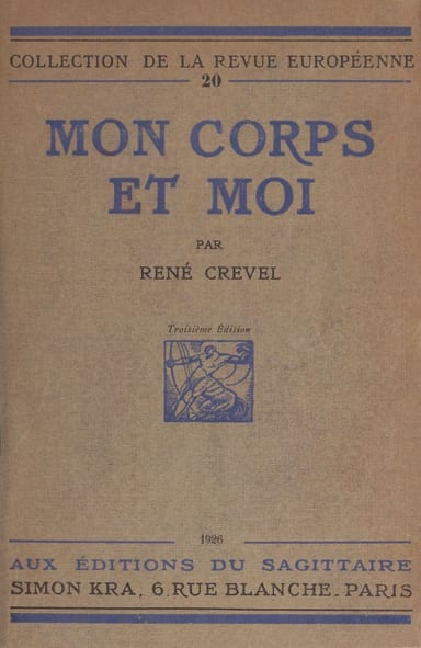 Copertina di Mon corps et moi, di René Crevel