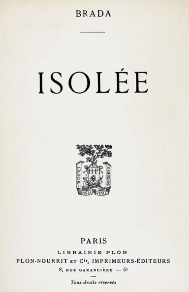 Copertina di Isolée, di Brada
