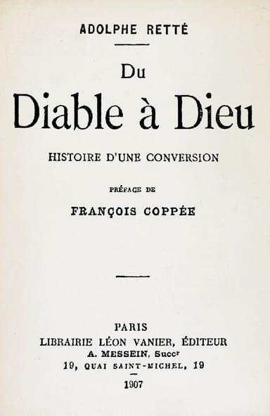 Portada de Du Diable à Dieu, de Adolphe Retté