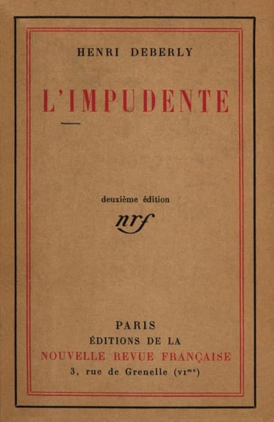 Copertina di L'impudente, di Henri Deberly