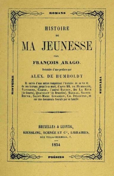 Copertina di Histoire de ma jeunesse, di F. Arago