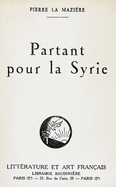 Copertina di Partant pour la Syrie, di Pierre La Mazière