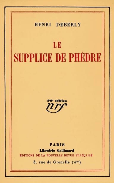 Capa de Le supplice de Phèdre, de Henri Deberly
